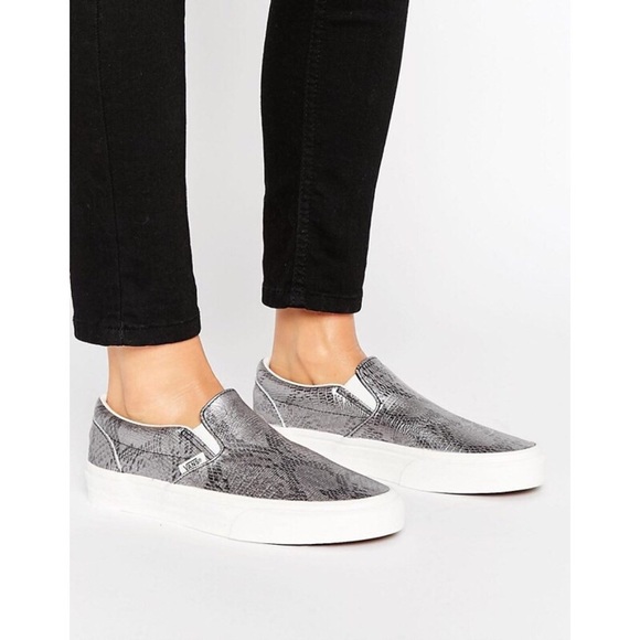 vans metallic snake slip on